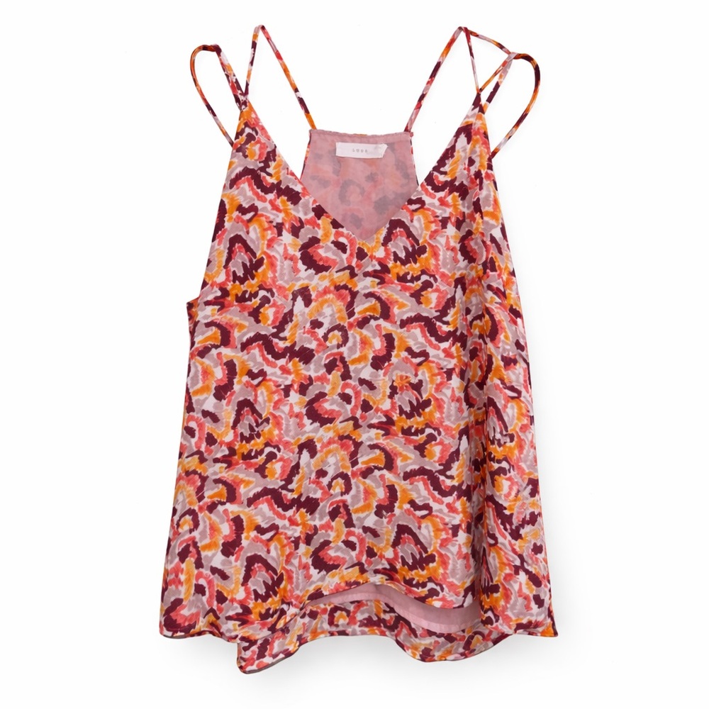 Lush Floral‎ Cami Tank Top Boho Coquette Y2K Strappy V-Neck Medium